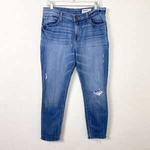 Pistola Medium Wash Distressed Denim Raw Hem High Rise Skinny Jeans Size 31